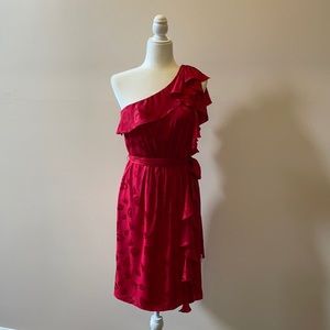 Cherry one shoulder dress by Milly